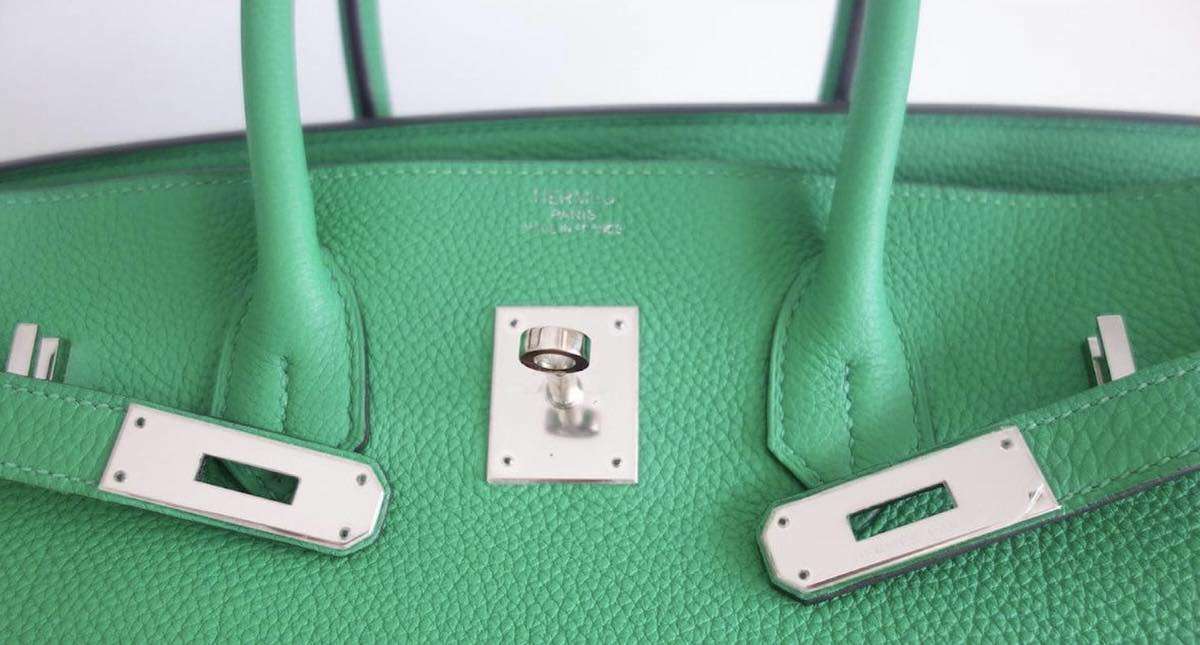Sac Hermès Birkin 35 vert bambou – Image 9