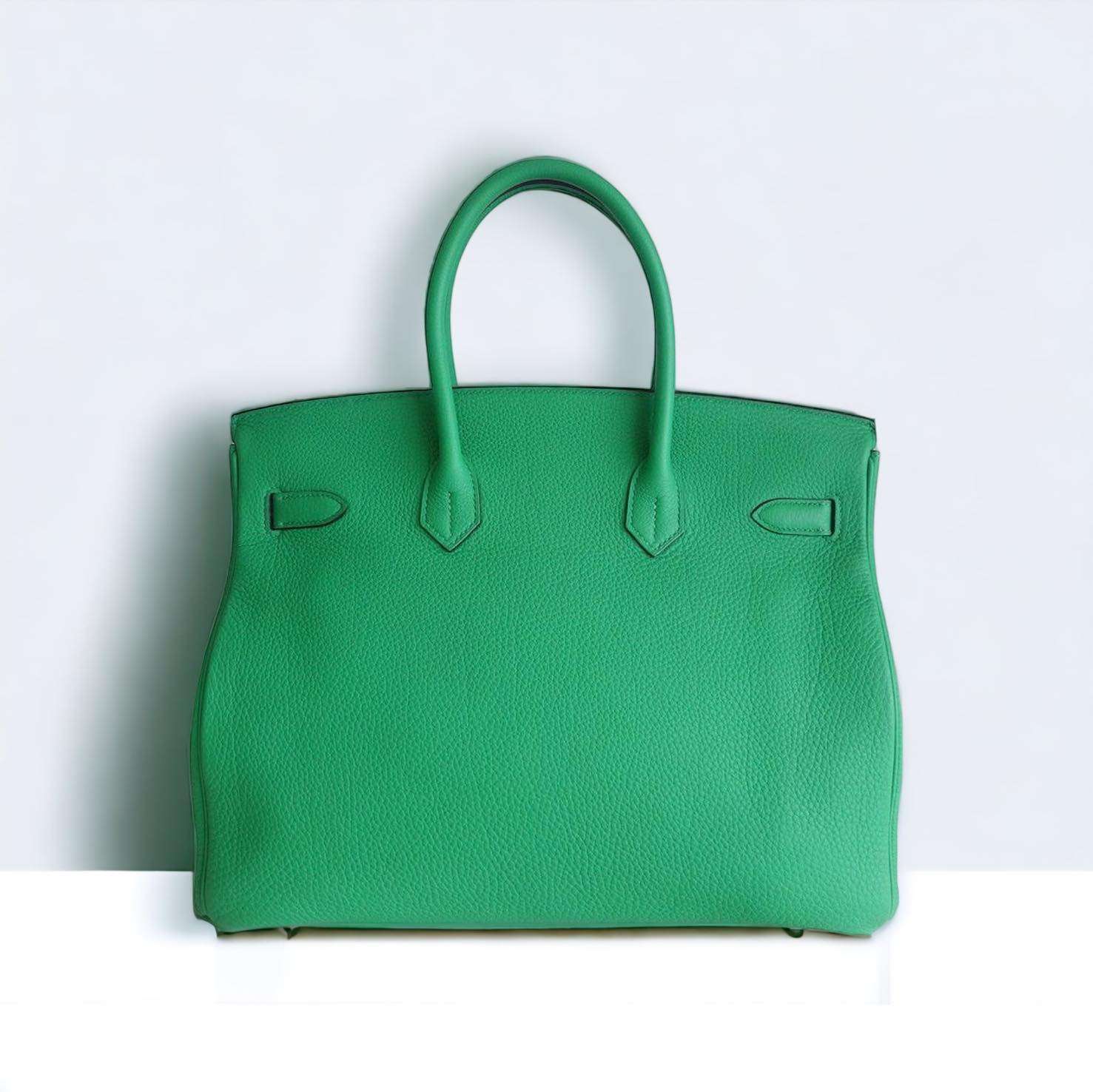 Sac Hermès Birkin 35 vert bambou – Image 5