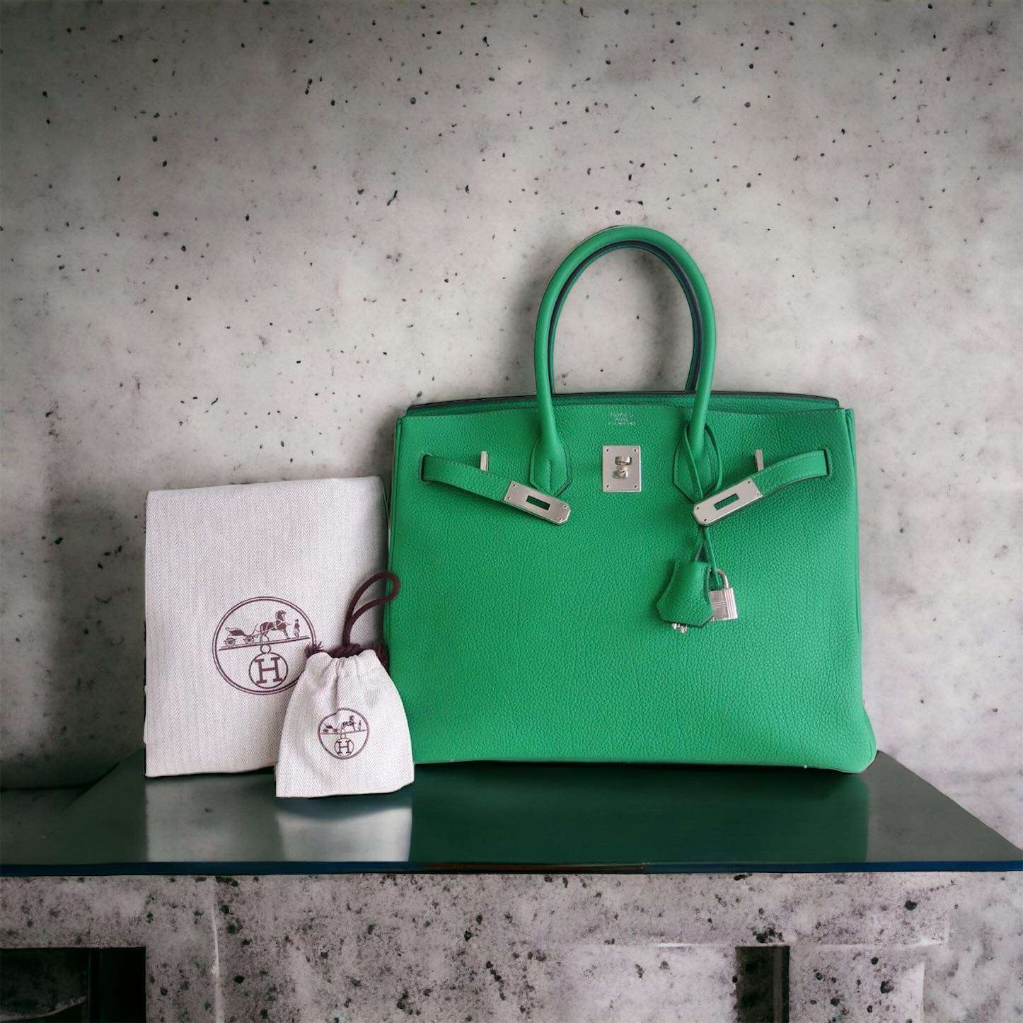 Sac Hermès Birkin 35 vert bambou – Image 2