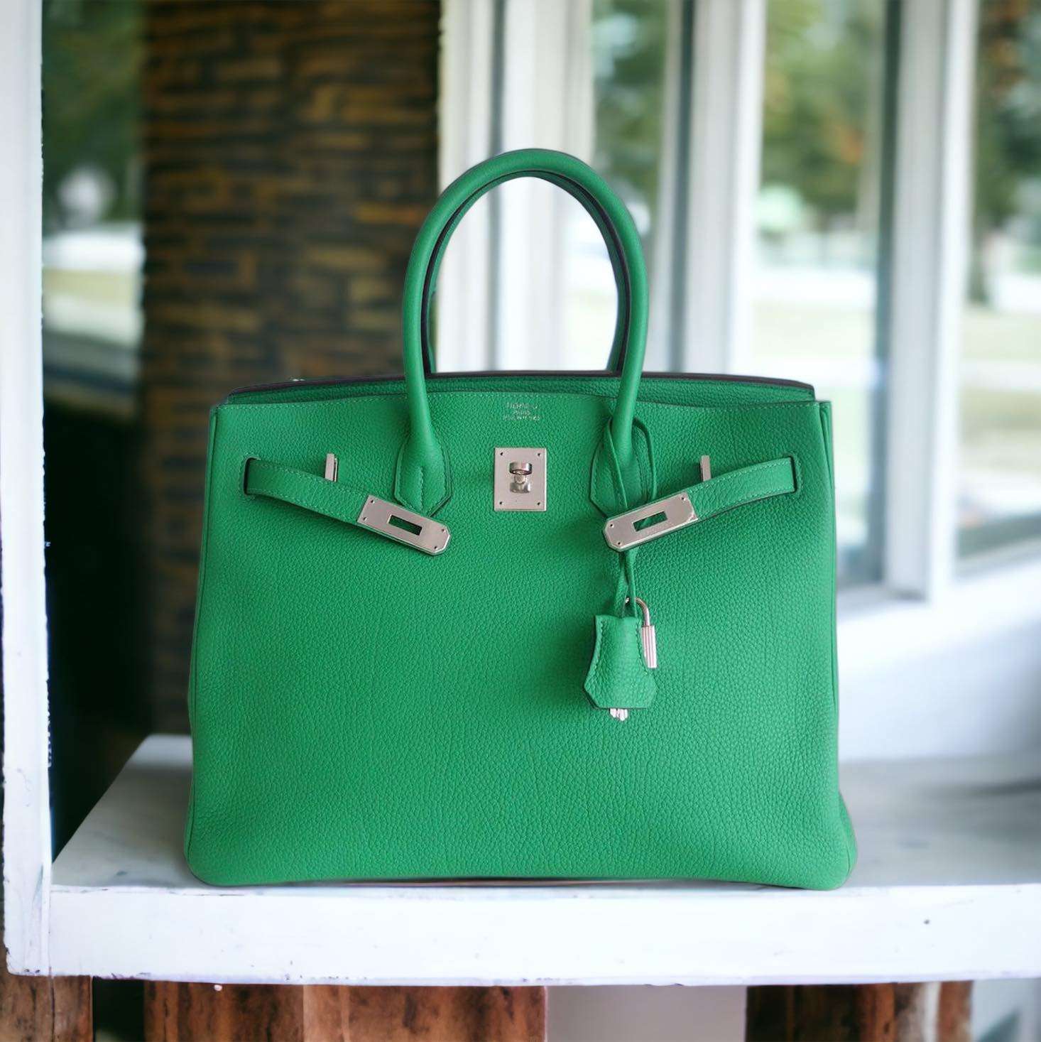 Sac Hermès Birkin 35 vert bambou – Image 3