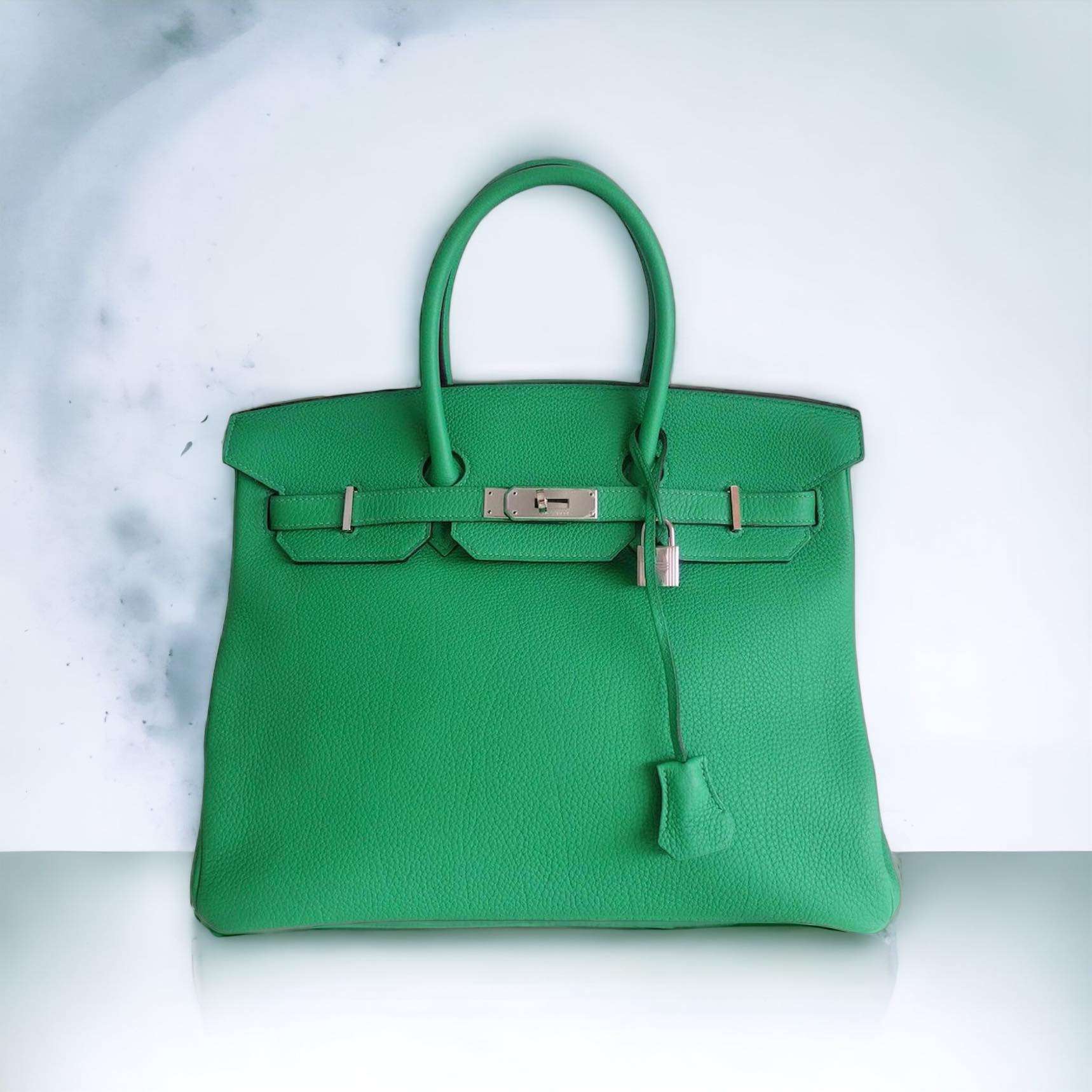 Sac Hermès Birkin 35 vert bambou – Image 4