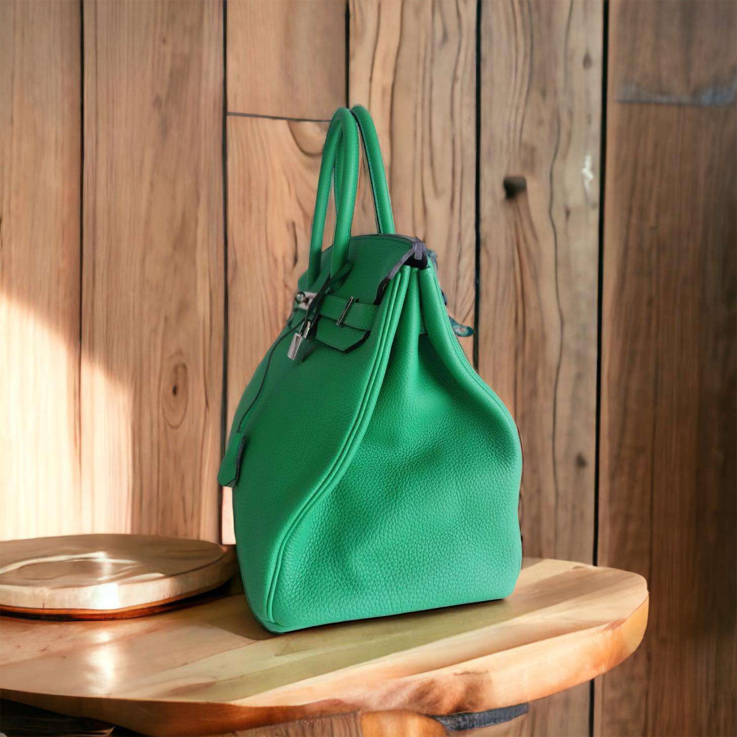 Sac Hermès Birkin 35 vert bambou – Image 6