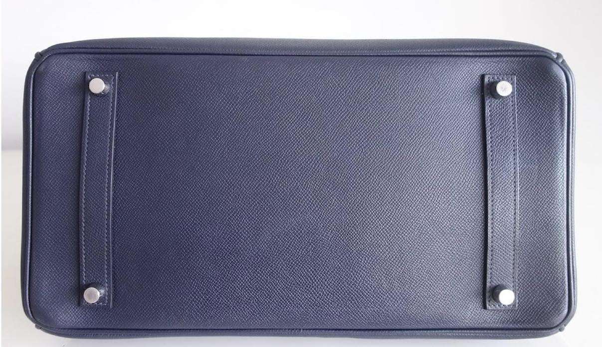 Sac Hermes Birkin 35 bleu marine – Image 9