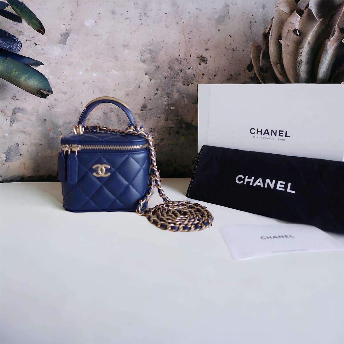 Sac Chanel mini bleu marine – Image 4