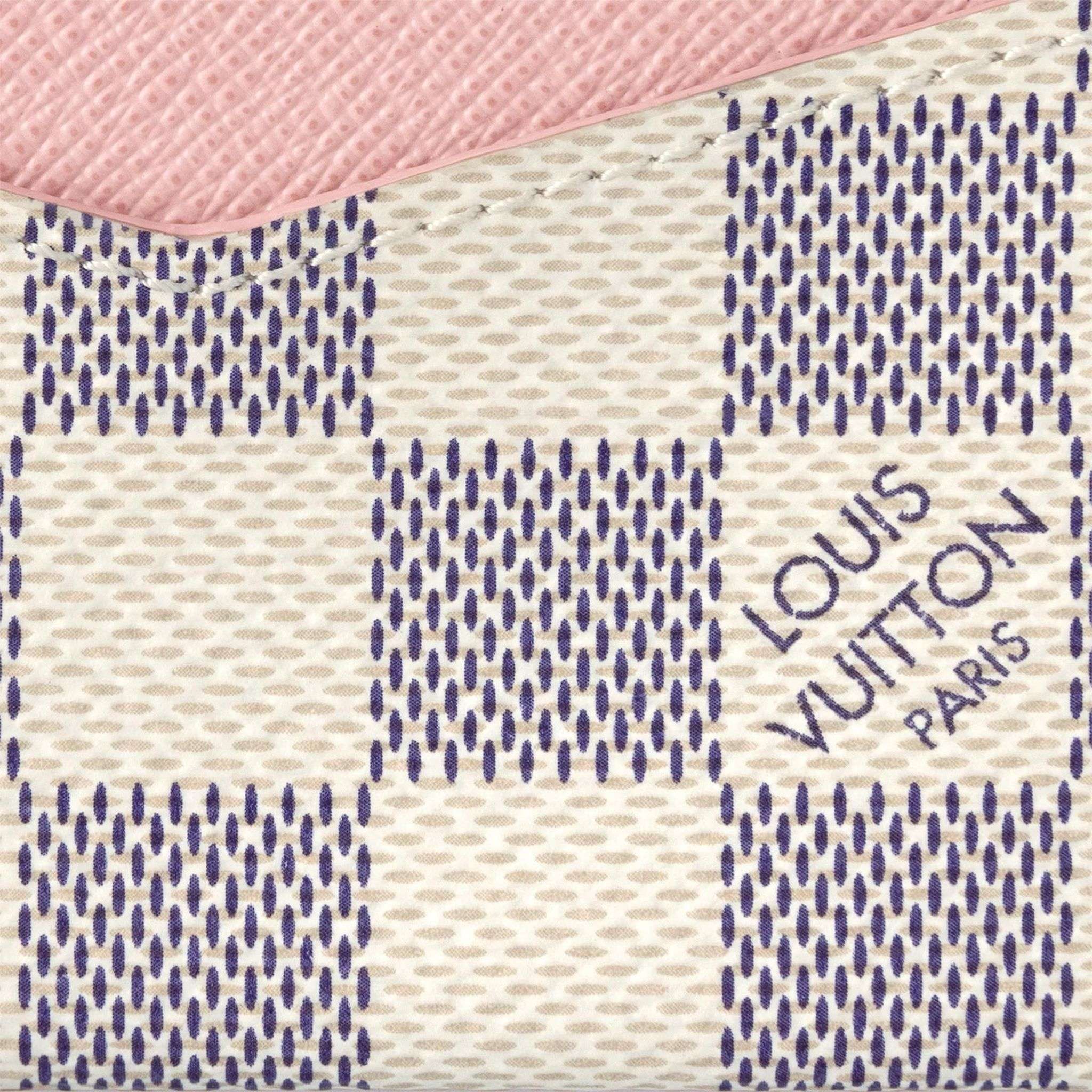 Porte cartes Louis Vuitton damier blanc et rose – Image 5