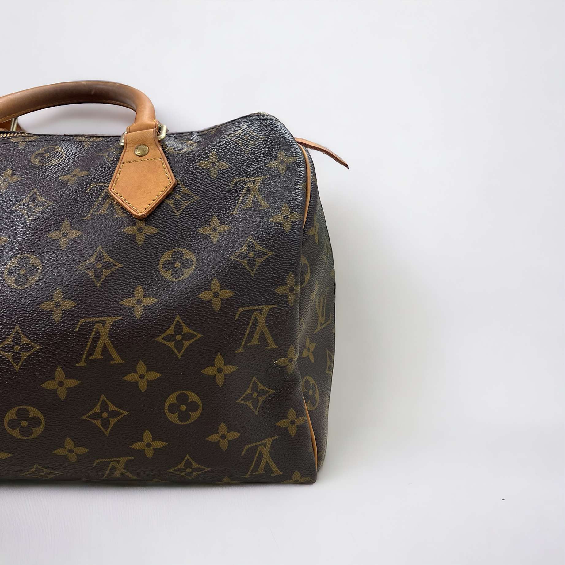 Sac à main Louis Vuitton Speedy 30 monogramme marron – Image 9