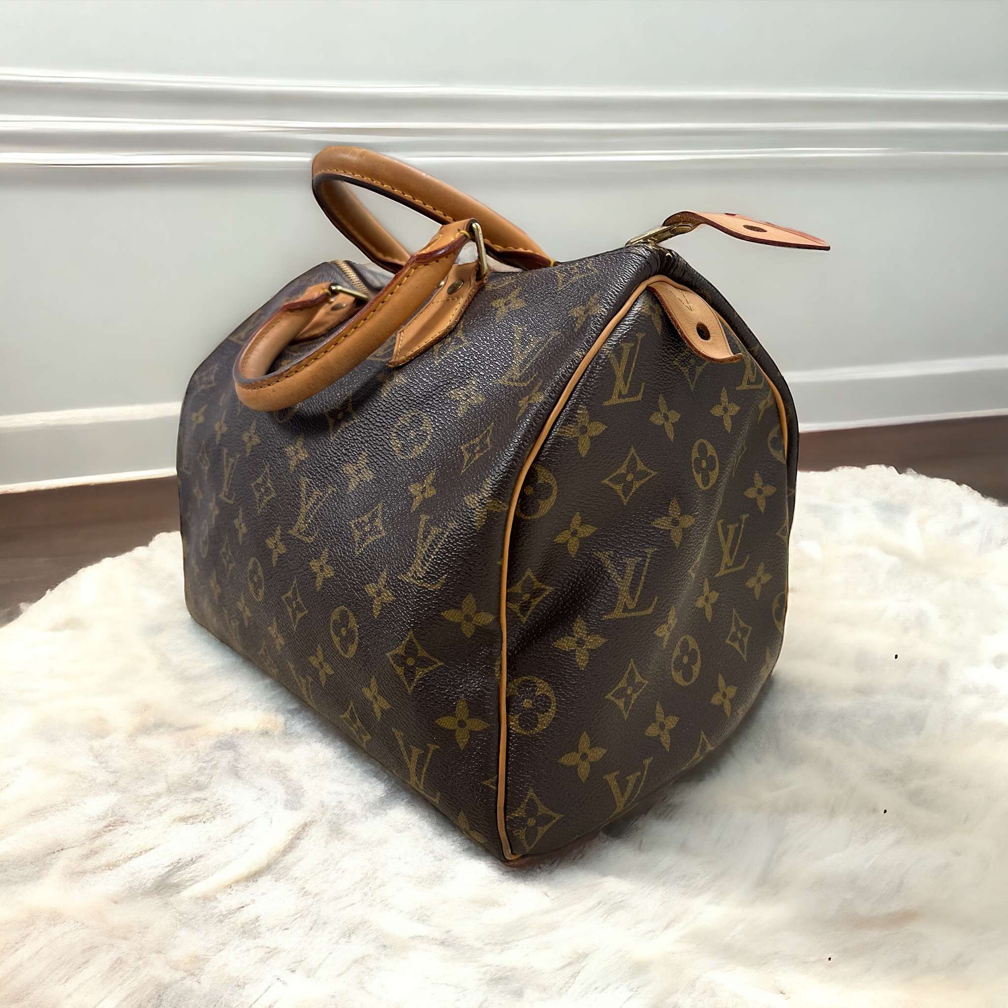 Sac à main Louis Vuitton Speedy 30 monogramme marron – Image 4