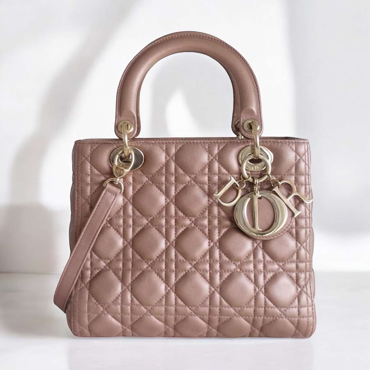 Sac Lady Dior médium rose bronze – Image 3