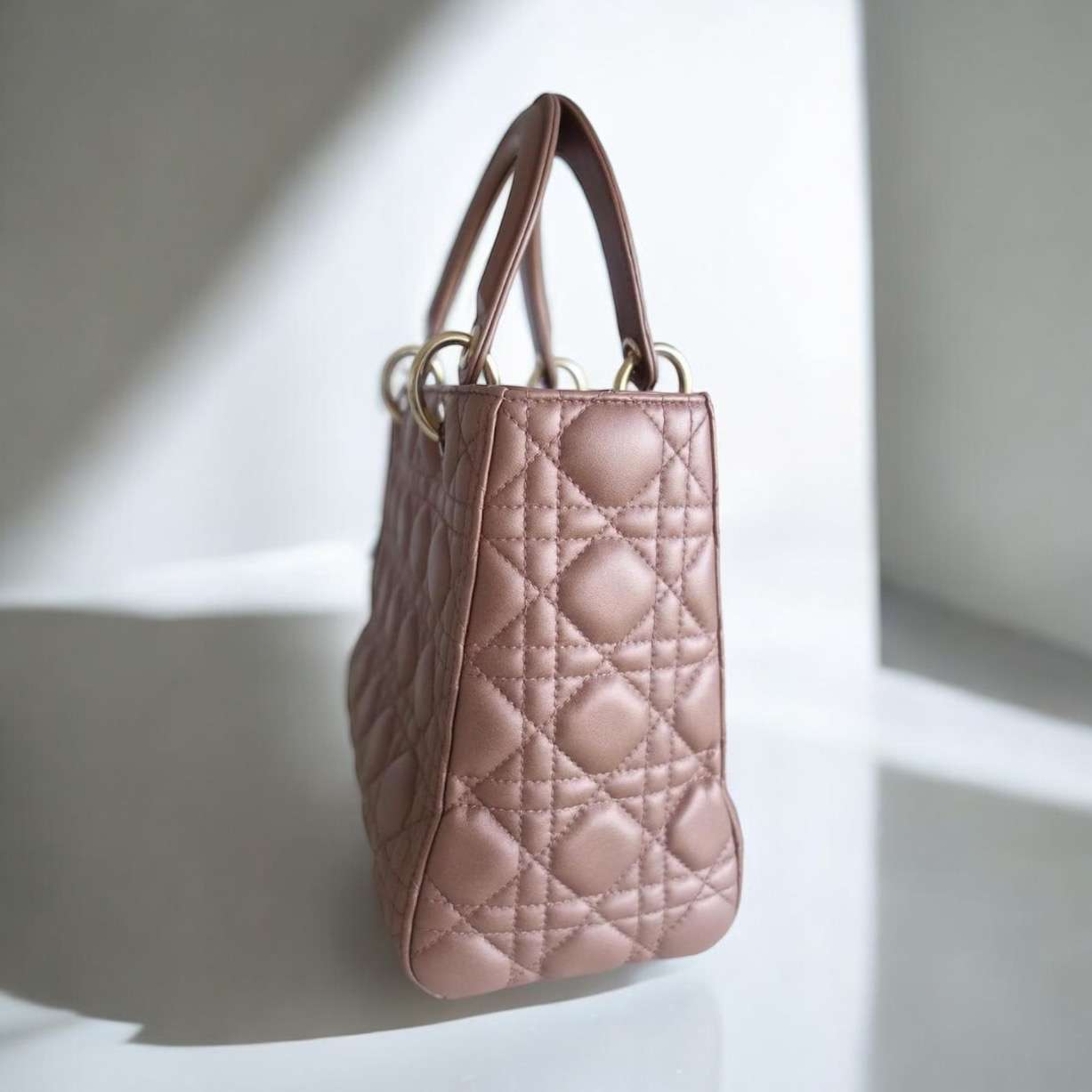 Sac Lady Dior médium rose bronze – Image 5