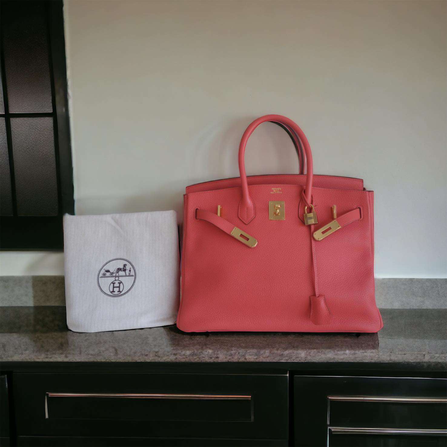Sac Hermès Birkin 35 Rose Jaipur – Image 2