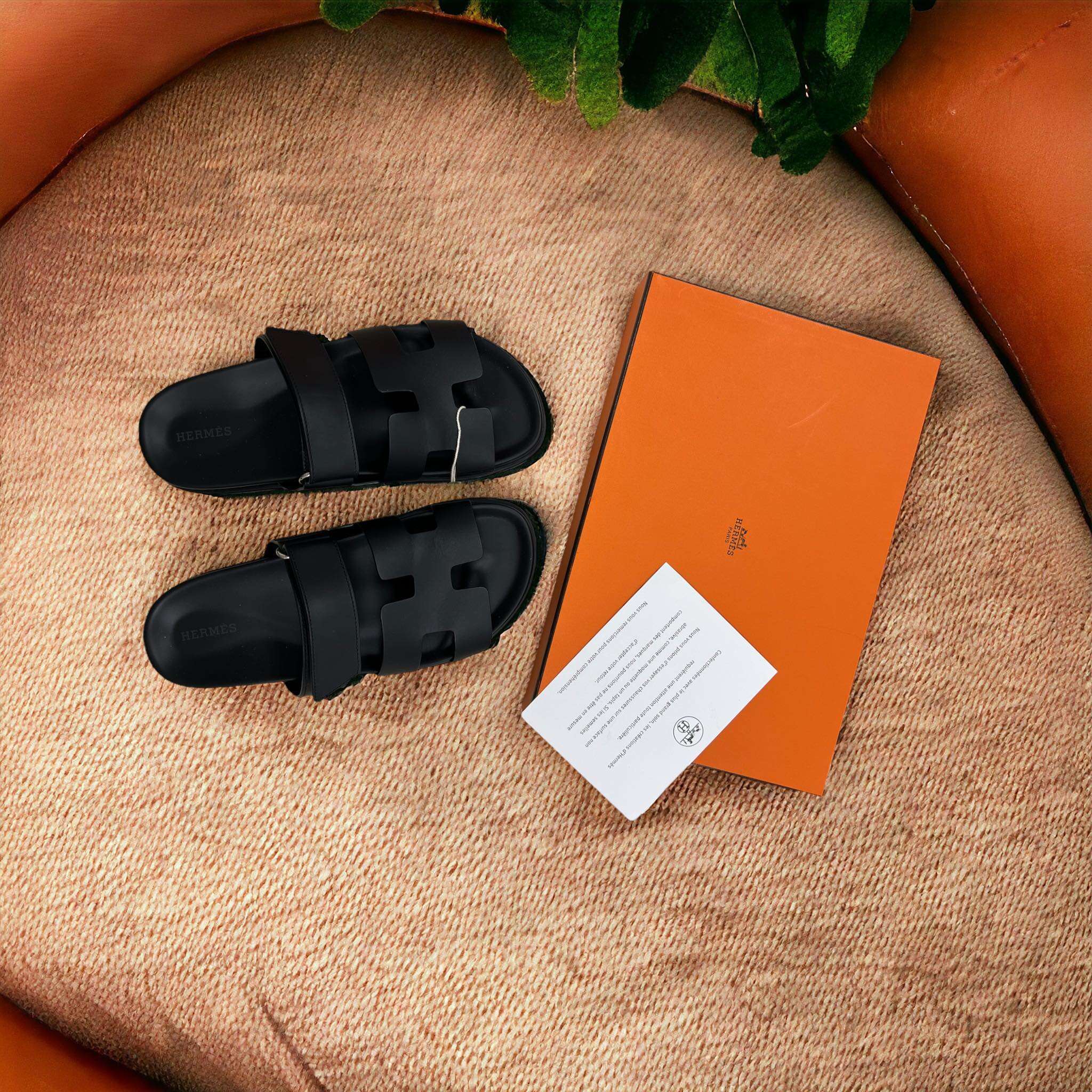 Sandales Chypre Hermès noir 39 – Image 2