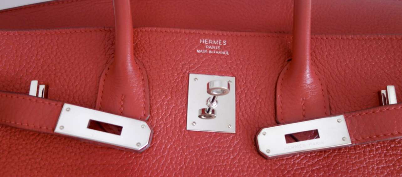 Sac Hermès Birkin 35 rouge togo – Image 13