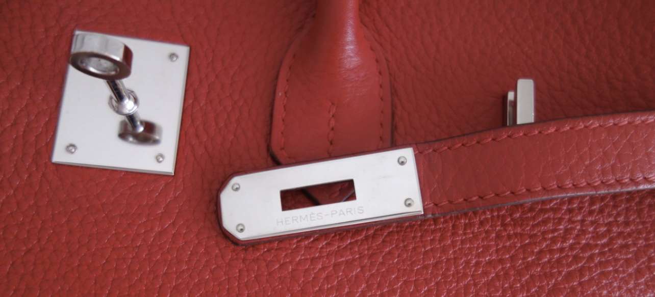 Sac Hermès Birkin 35 rouge togo – Image 12