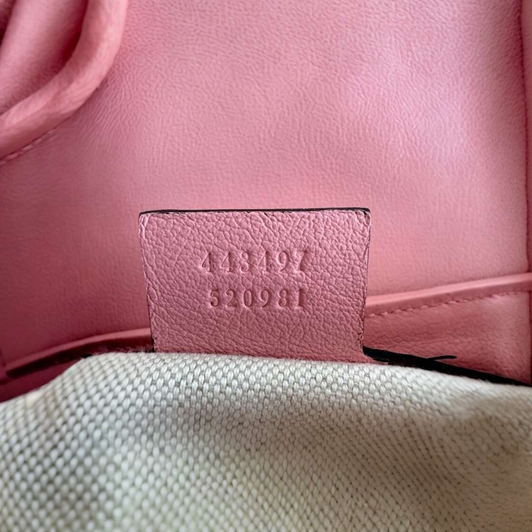 Sac bandoulière Marmont Gucci Bordeaux et rose – Image 13