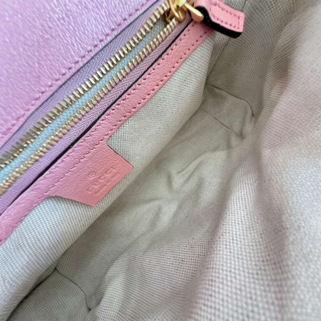 Sac bandoulière Marmont Gucci Bordeaux et rose – Image 15